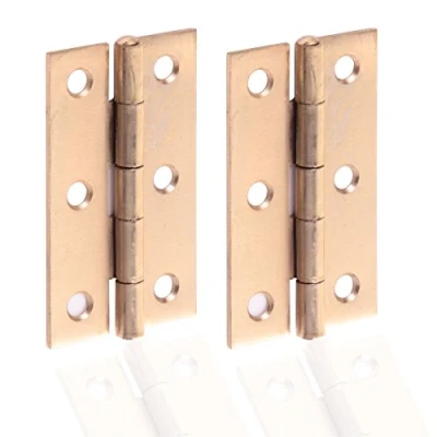 Image of 10x Pairs of 63mm/2.4&quot; Brass Butt Hinges