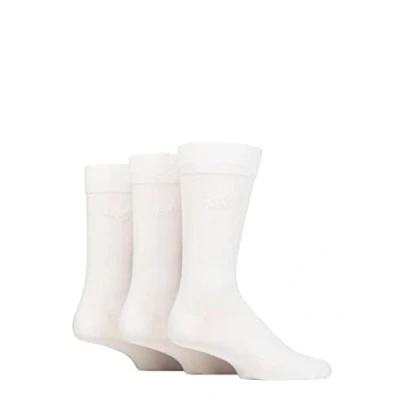 Image of Mens 3 Pair Pringle Plain Rupert Bamboo Socks White UK 7 11