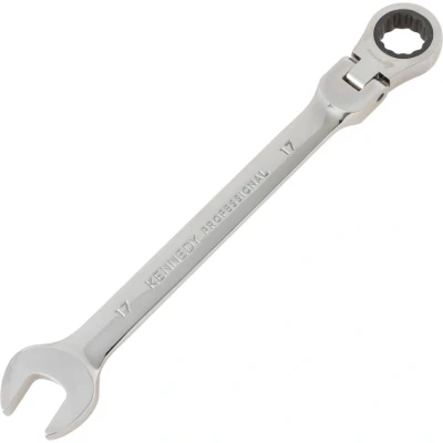 Image of Kennedy Metric Combination Ratchet Spanner, Flexible Head, 17mm