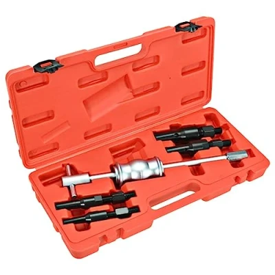 Image of vidaXL 5pc Inner Bearing Puller Set with Slide Hammer Impact Resistant Plastic Hardware Kit for Gear and Extraction