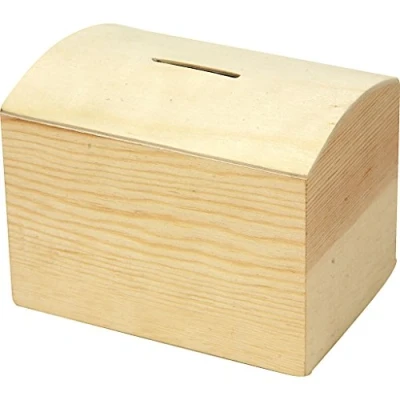Image of Creativ 57579 Wooden Money Box Curved Top with Removeable Bottom