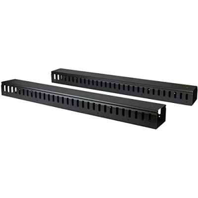 Image of StarTech.com Vertical Cable Organizer with Finger Ducts Management Panel Rack Mount Raceway 0U 6 ft. (CMVER40UF)