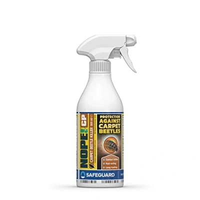 Image of NOPE! CP Carpet Beetle Spray Killer Fast Acting, Odourless and Stainless Treatment for home use (500ml). HSE Registered