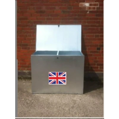 Image of Asa Metal Products Large Galvanised Feed Bin With Two Comparments