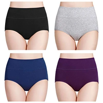 Image of wirarpa Ladies Knickers Cotton Full Briefs High Waisted Underwear Panties for Women Multipack Size 4XL
