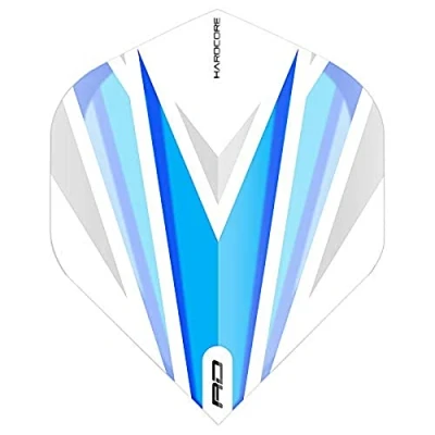 Image of RED DRAGON Hardcore Radical Blue &amp; White Dart Flights 4 sets Per Pack (12 in total)