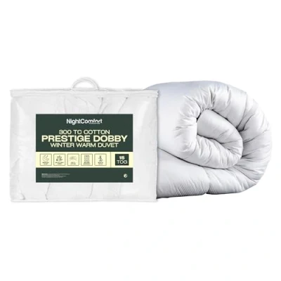 Image of Night Comfort Feels Like Down Duvet 100% Silk Organic Cotton Cover Hypoallergenic Feather &amp; Alternative Hollowfibre Filling (15 Tog Double)