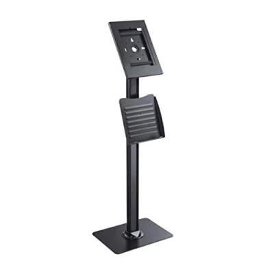 Image of PureMounts PDS 5920 Stand with Brochure Holder and Lockable Steel Case for Tablets Apple iPad 9.7 Inch/iPad 10.2 Pro 10.5 Air Inch Gen 3 / Samsung Tab A 10.1 2019 Black