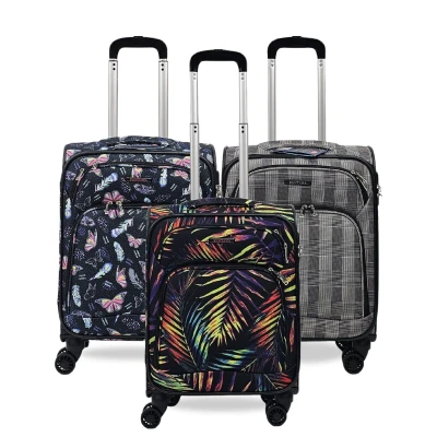 Image of Infinity Leather Unisex Lightweight Cabin 8 Wheel Luggage Travel Soft Bag Multicolour One Size