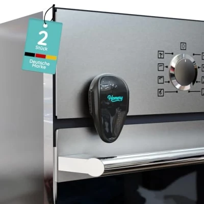 Image of Oven Child Lock, Pack of 2 Cooker Protection Children for Door, Lock Stove Babies and Toddlers, with Installation No Drilling (2 Pieces, Black)