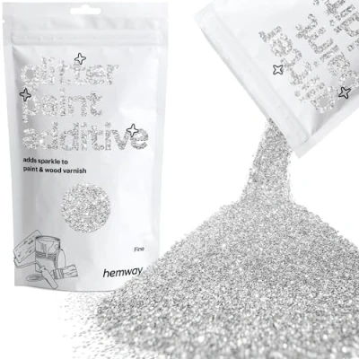 Image of Glitter Paint for Walls Silver Additive Emulsion Latex Acrylic Sparkles Fine Interior Painting 100g / 3.5oz