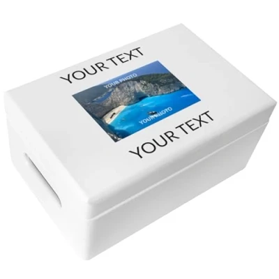 Image of Creative Deco Personalised Any Text + Photo Gifts for Women, Men, Girls or Boys Unique Custom Gift Box Him/Her White Customised Wooden Storage Keepsake/Decoration