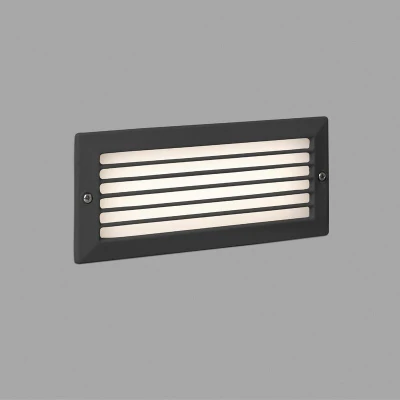 Image of Stripe Outdoor LED Recessed Wall Light Dark Grey 5W 3000K IP54