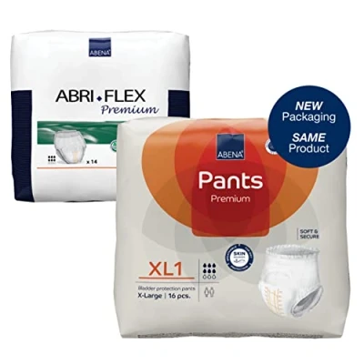 Image of Abena Pants Premium Pull Up Incontinence Pants, Eco Labelled for Men &amp; Women, Discreet, Protective, Breathable, Comfortable XL 1, 130 170cm Waist, 1600ml Absorbency, 16PK
