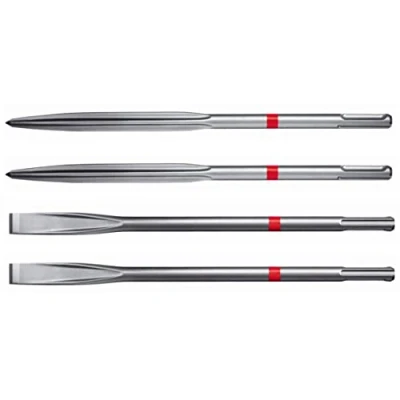 Image of Hilti TE CX SM/FM 25 Chisel Set, Pack of 4 (2 Pointed, 2 Flat) SDS Plus self Sharpening bits for Demolition Concrete and Masonry, Dimensions: 250 mm Long (282311)