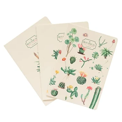Image of Grupo Erik Botanical Cacti Pack Of 3 A5 Notebooks Notebook Notepads Notepad Cute Stationery Gifts Cactus