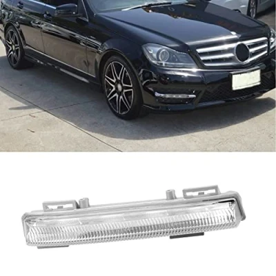 Image of Left Right LED Daytime Running Lights DRL Fog Lamp Compatible with Mercedes C E SLK Class W204 S204 C180 C200 C220 C250 C300 C320 2007 2014 (Right)