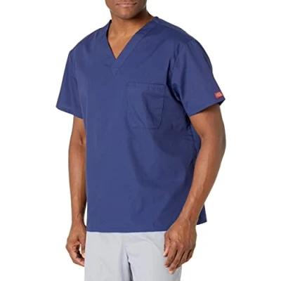 Image of Dickies Men&#039;s Signature V Neck Scrubs Shirt, Navy, XXXXXL