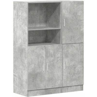 Image of vidaXL 2 Piece Kitchen Cabinet Set Concrete Grey Engineered Wood