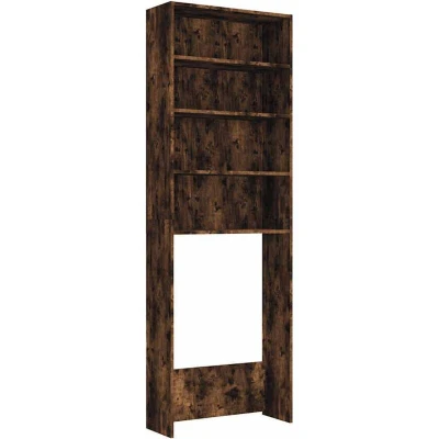 Image of vidaXL Washing Machine Cabinet Smoked Oak 64x24x190 cm