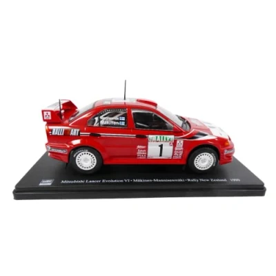 Image of OPO 10 Miniature car reproduced in 1/24 scale compatible for MITSUBISHI LANCER EVOLUTION VI #1 MAKINEN Rally New Zealand 1999 RVQ14