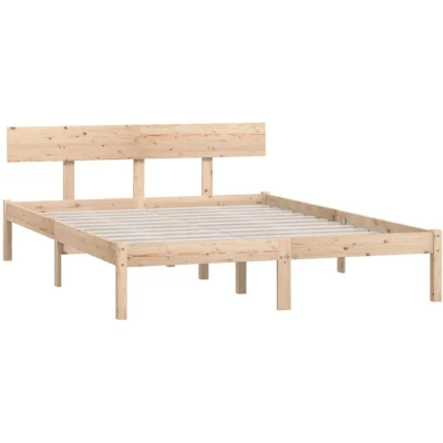 Image of vidaXL Bed Frame without Mattress Solid Wood Pine King Size