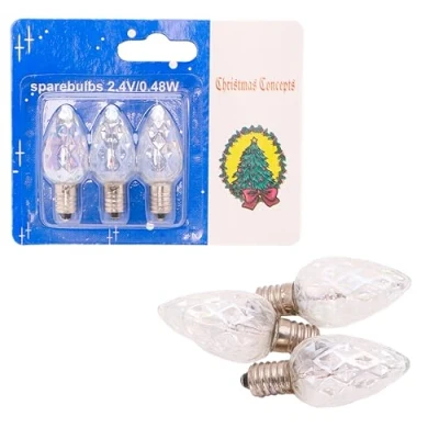Image of Christmas Concepts Pack of 3 E10 Screw in Tulip Bulbs 2.4v 0.48w 0.2a Clear (S1)