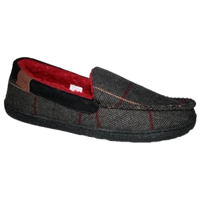 Image of Jo &amp; Joe Men’s Lightweight Fleecy Lined Comfort Moccasin Slip on Slipper with Sturdy Sole sizes 7 12 (Glengarry Grey, UK Footwear Size System, Adult, Men, Numeric, Medium, 7)