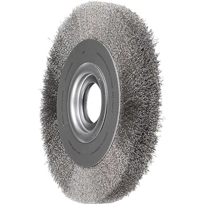 Image of Pferd Wheel Brush Wide Crimped RBU Diameter 250X30XVARIABLE Hole Stainless Steel Wire 0.20 Bench Grinder