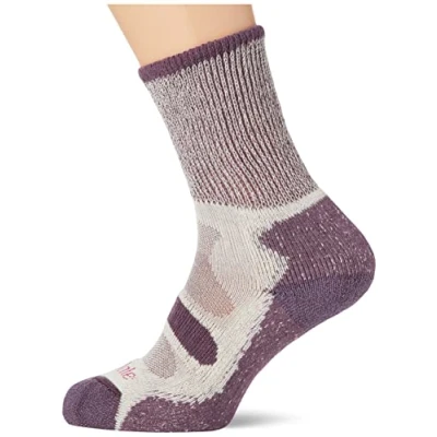 Image of 1 Pair Plum Active Light Hiker Cotton and Coolmax Socks For Summer Hiking Ladies 3 4.5 Bridgedale