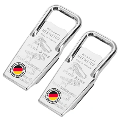 Image of Westmark 2 x Bottle Opener and Sealer, Opener, Screw Cap 3 in 1, Steel/Rubber, Hermetus, Silver/red, 618322E3