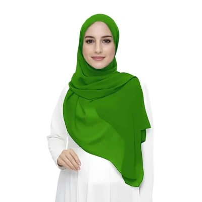 Image of Premium Chiffon Hijab Head Scarf Shawl Wrap for Muslim Women Lightweight (Spring Green)