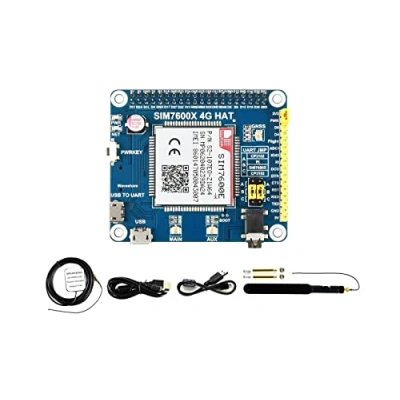 Image of Waveshare 4G/3G/2G/GSM/GPRS/GNSS Hat for Raspberry Pi 4 Jetson Nano Based on SIM7600E H Supports LTE CAT4 Downlink Data Transfer