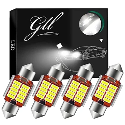 Image of GLL 31MM C5W LED Bulbs 12V/24V 6418 Festoon 4014 10 SMD 400 Lumens 6500K for Car Dome Lights License Trunk