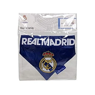 Image of Real Madrid CF Bandana for Pets, Dog and Cat, One Size, Adjustable Knot, Blue, Official Product (CyP Brands)