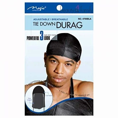 Image of Breathable Durag for Men One size fits All Black