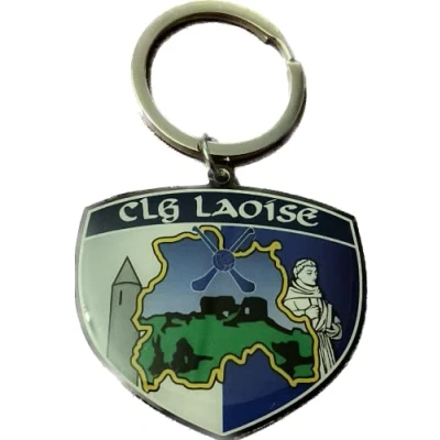 Image of LAOIS Official ALL IRELAND GAA County crest ultra thin metal keyring