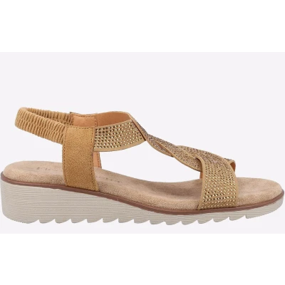 Image of Fleet &amp; Foster Hyacinth MEMORY FOAM Sandal Womens Tan Size UK 7