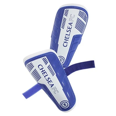 Image of Chelsea FC Childrens/Kids Official Padded Football Shin Guards (Youth) (Blue/White)
