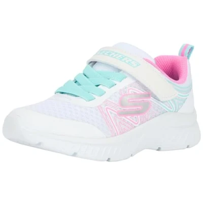 Image of Skechers Unisex Kids Girls Trainers, White Synthetic Multi Trim, 10.5 UK