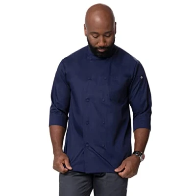 Image of Chef Works Men&#039;s Morocco Coat, Navy, XXL