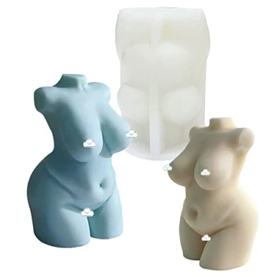Image of JS MOLD Body Candles Silicone Moulds Large Woman Candle Mould Shape 3D Resin Casting Homemade Art Moulds, 16 x 10 cm