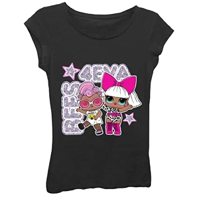 Image of L.O.L. Surprise! Girls BFFs Short Sleeve T Shirt 4 16, Black, 7 8