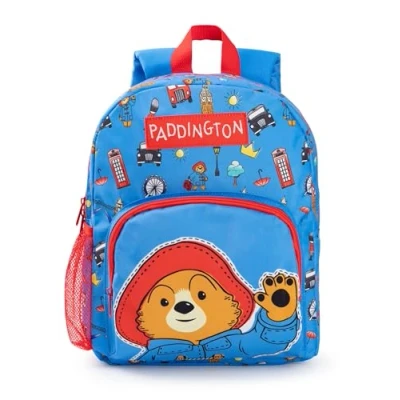 Image of Paddington Bear Boys Backpack Blue &amp; Red Rucksack with Adjustable Straps British Character Practical Organised Luggage Sports School Bag For Kids Movie Series Merchandise Gift