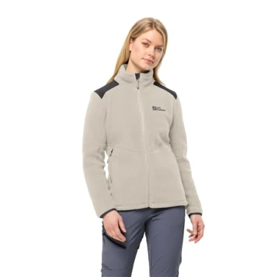 Image of Jack Wolfskin Women&#039;s Kammweg Pile Fz W Fleece Jacket, Seal, M