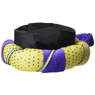 Image of BOLAND 81002 Turban Hat Sultan Omar, Gold/Purple, Assorted