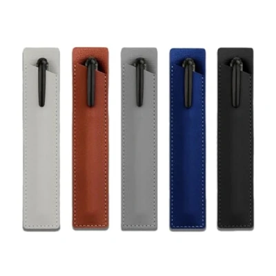 Image of WUMUZAI 5 Pack PU Leather Pen Sleeve Single, Small Fountain Pouch, Pocket Holder Carrying Case, Protective Cover Organizer for Ballpoint Stylus Touch Pencil (5 Colors)