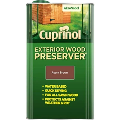 Image of Cuprinol Exterior Wood Preservers (Bp) Woodcare, Acorn Brown