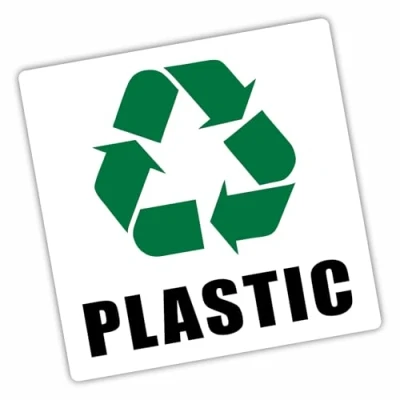 Image of Plastic Recycling Adhesive Sticker Recycle Logo Sign Environment Label R3