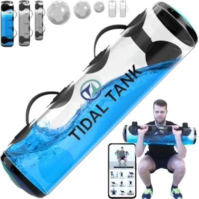 Image of Tidal Tank Extra Large Original Aqua Bag Instead of sandbag Training Power with Water Weight Ultimate core and Balance Workout Portable Stability Fitness Equipment (XL: 70 lb Blue)